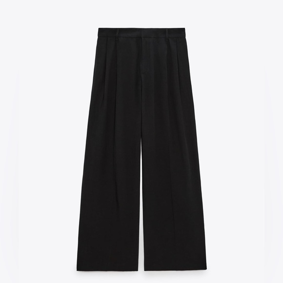 NWOT - Zara black linen blend full length pants - Picture 5 of 8